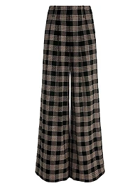 Eloise Plaid Wide-Leg Pants