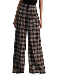 Eloise Plaid Wide-Leg Pants