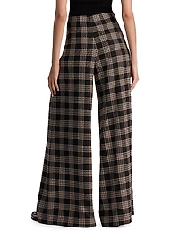 Eloise Plaid Wide-Leg Pants
