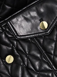 Chloe Quilted Faux-Leather Crop Jacket