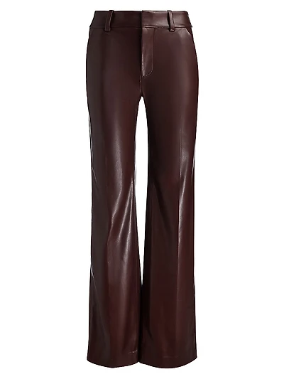 Alexander Faux-Leather Straight-Leg Pants