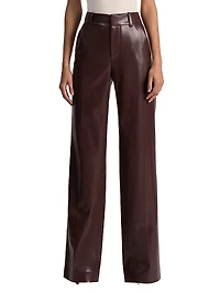 Alexander Faux-Leather Straight-Leg Pants