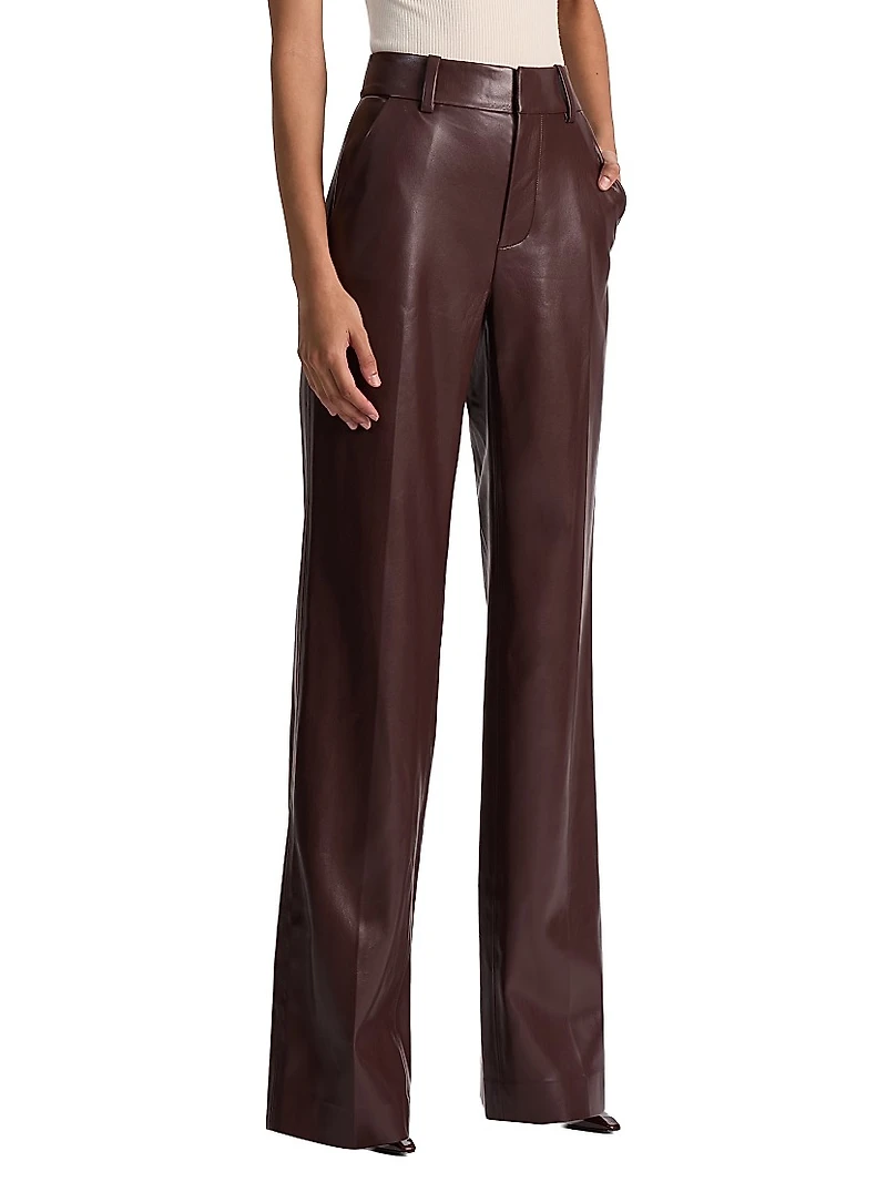 Alexander Faux-Leather Straight-Leg Pants
