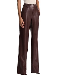 Alexander Faux-Leather Straight-Leg Pants