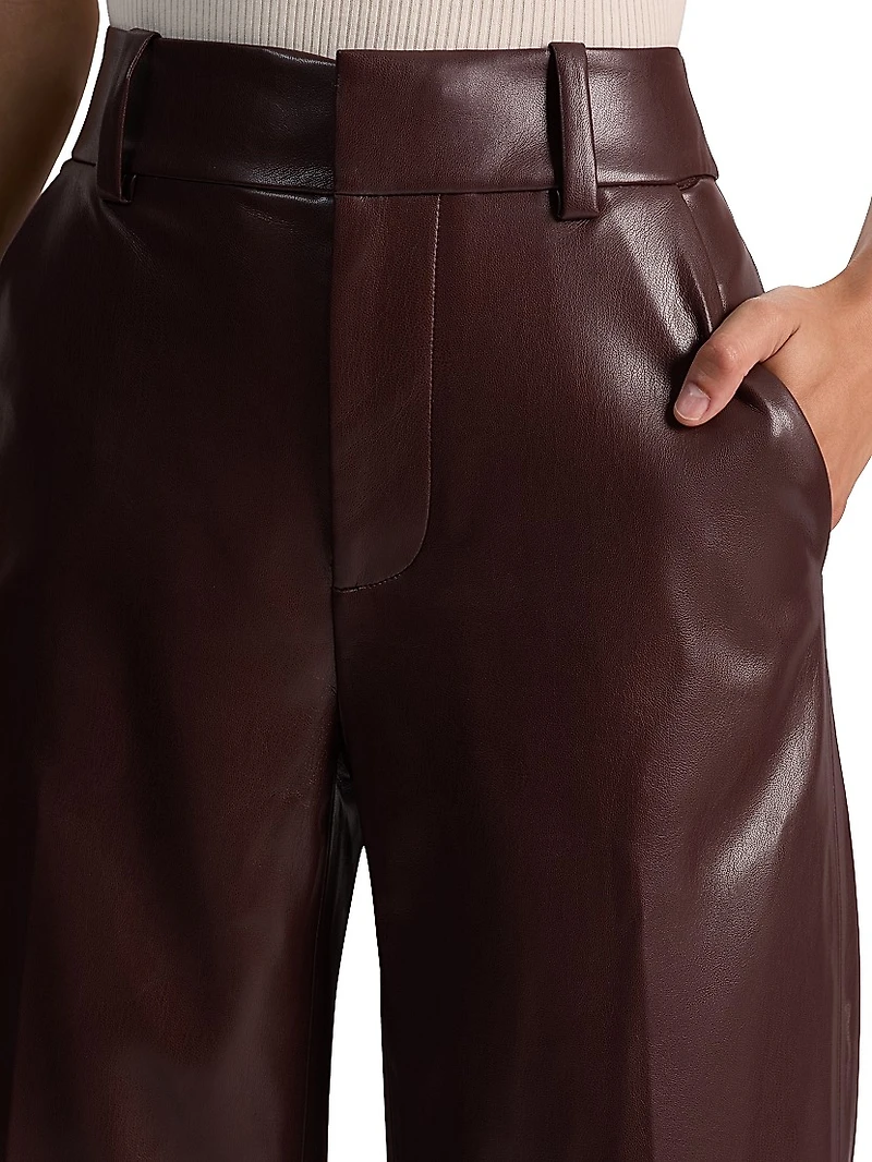 Alexander Faux-Leather Straight-Leg Pants