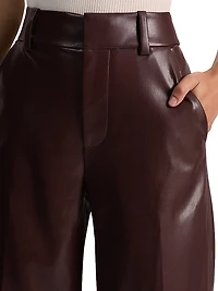 Alexander Faux-Leather Straight-Leg Pants