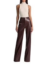 Alexander Faux-Leather Straight-Leg Pants