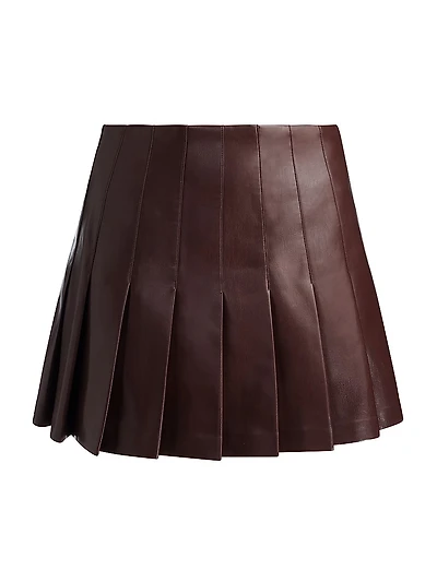 Carter Faux Leather Pleated Miniskirt