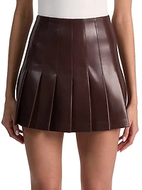 Carter Faux Leather Pleated Miniskirt