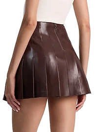 Carter Faux Leather Pleated Miniskirt