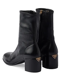 Stretch Nappa Leather Booties
