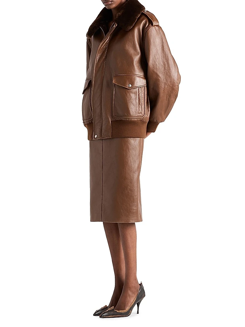Nappa Leather Bomber Jacket