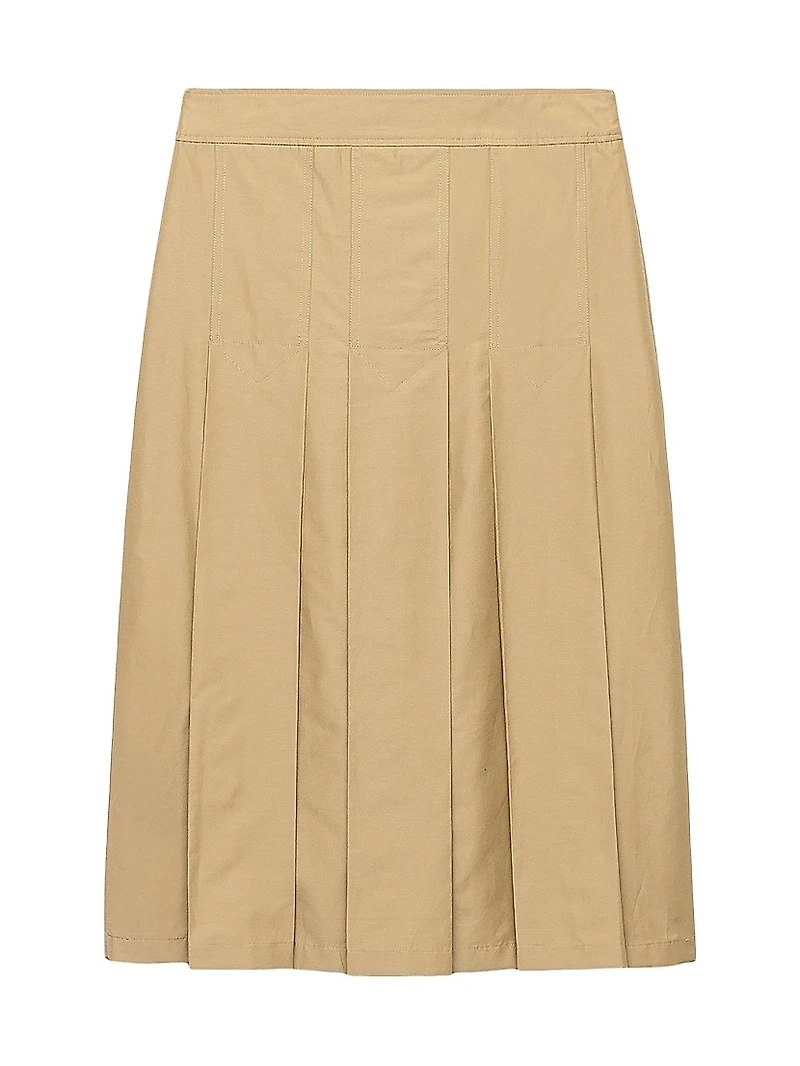 Pleated Technical Fabric Skirt