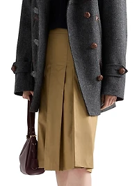 Pleated Technical Fabric Skirt