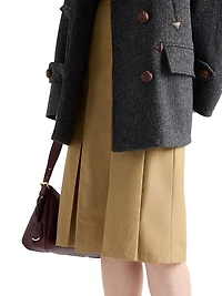 Pleated Technical Fabric Skirt