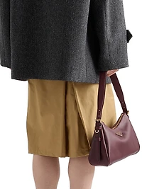 Pleated Technical Fabric Skirt