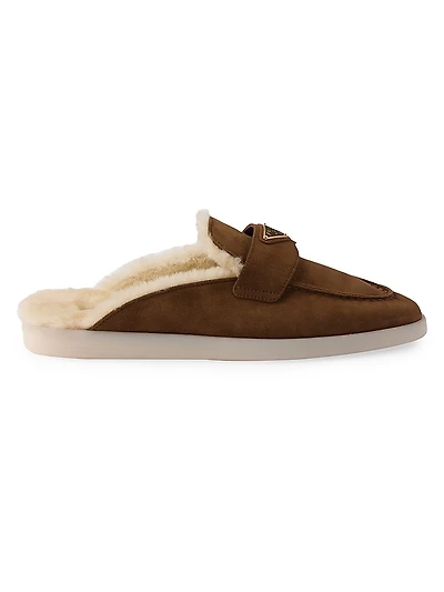 Suede and Shearling Slippers