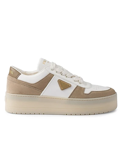 Downtown Bold Nappa Leather and Suede Sneakers