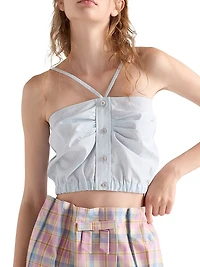 Checked Cotton Midi Skirt