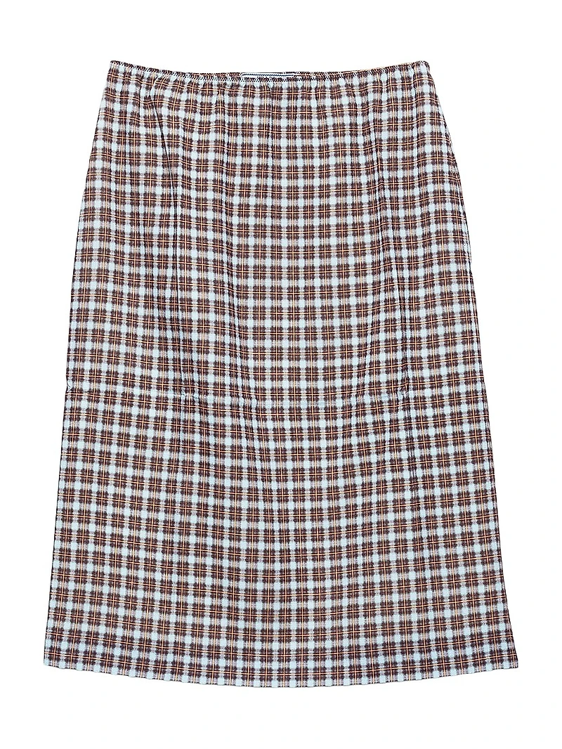 Checked Stretch Georgette Skirt