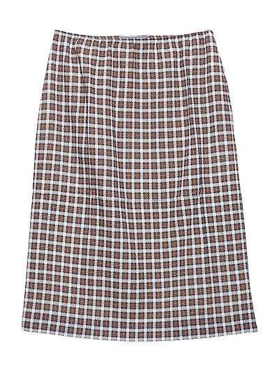 Checked Stretch Georgette Skirt