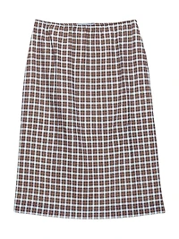 Checked Stretch Georgette Skirt