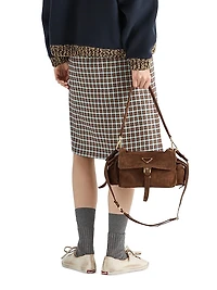 Checked Stretch Georgette Skirt