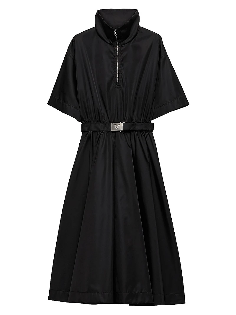 Short Sleeved Re-Nylon Midi Dress