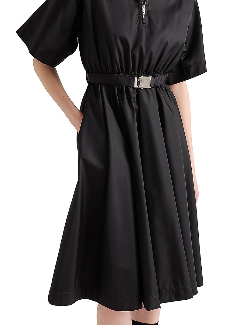 Short Sleeved Re-Nylon Midi Dress