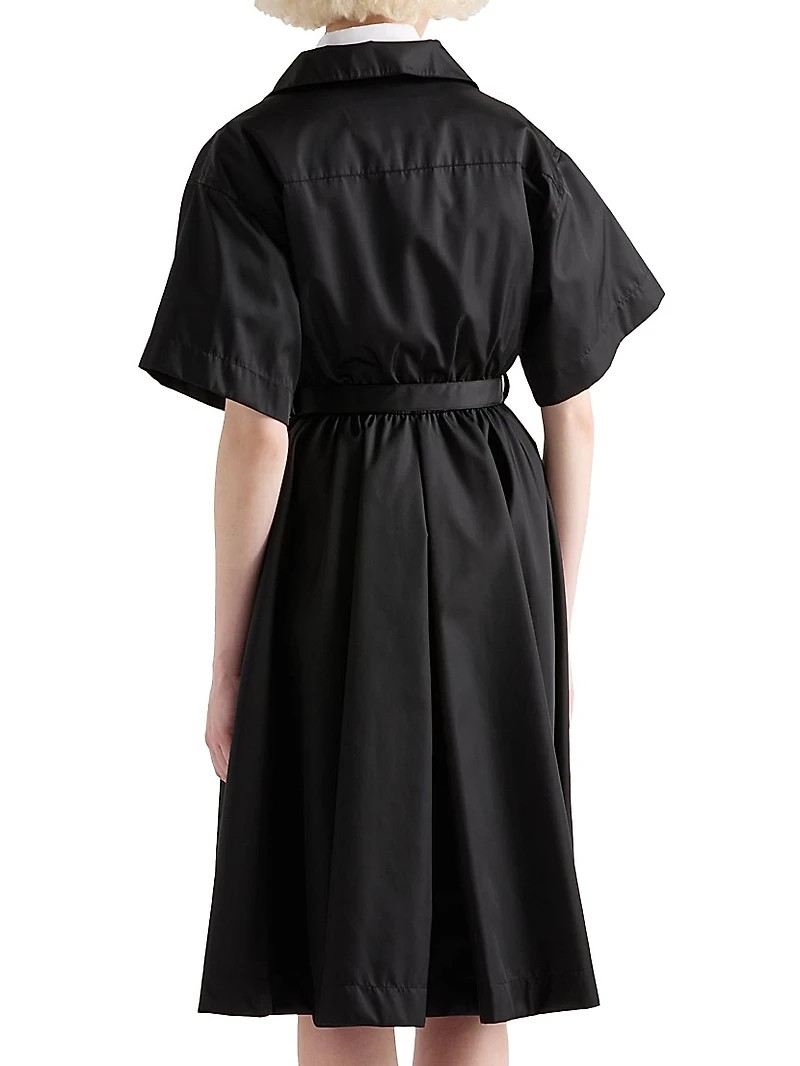 Short Sleeved Re-Nylon Midi Dress