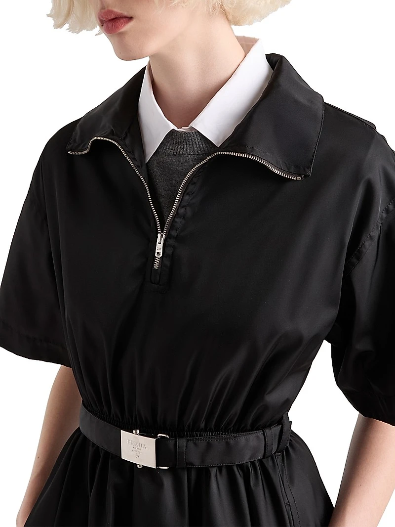 Short Sleeved Re-Nylon Midi Dress