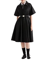 Short Sleeved Re-Nylon Midi Dress