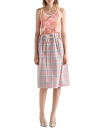 Printed Ribbed Knit Cotton Tank Top