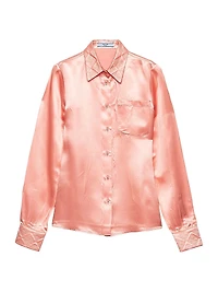 Embroidered Washed Satin Shirt