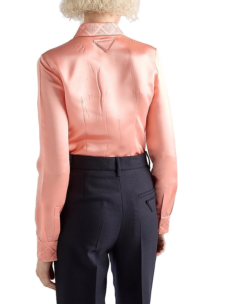 Embroidered Washed Satin Shirt