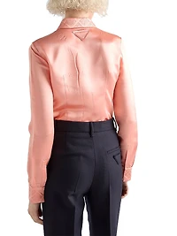 Embroidered Washed Satin Shirt