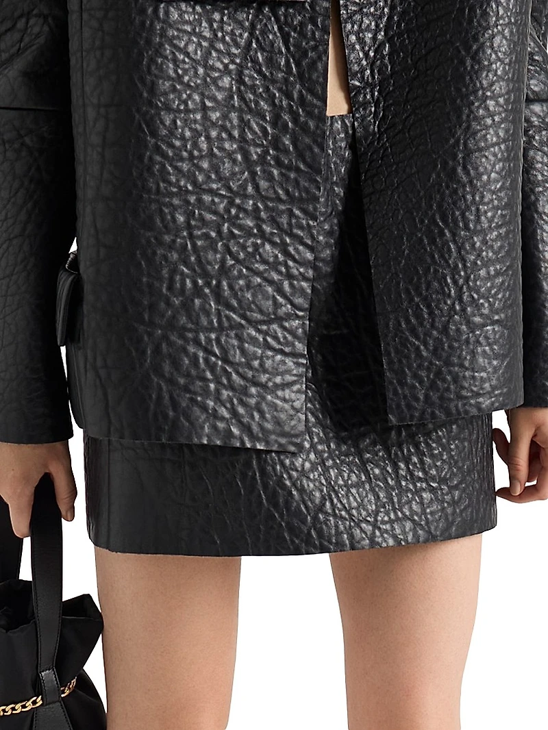Nappa Leather Mini Skirt
