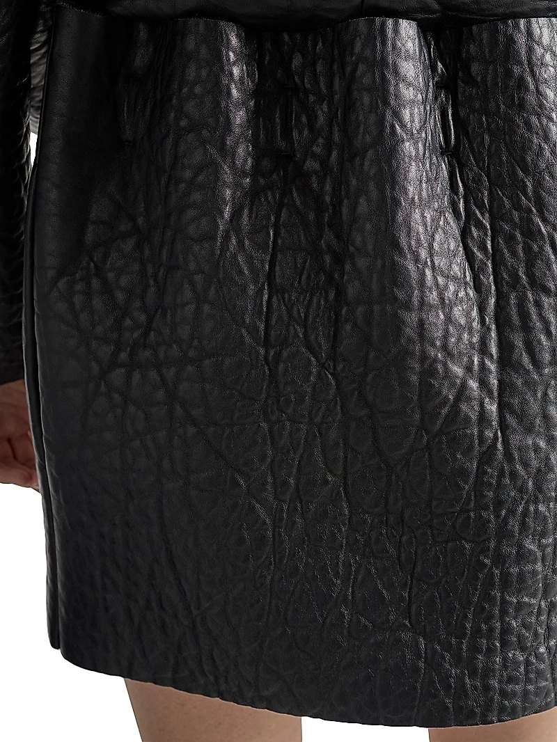 Nappa Leather Mini Skirt