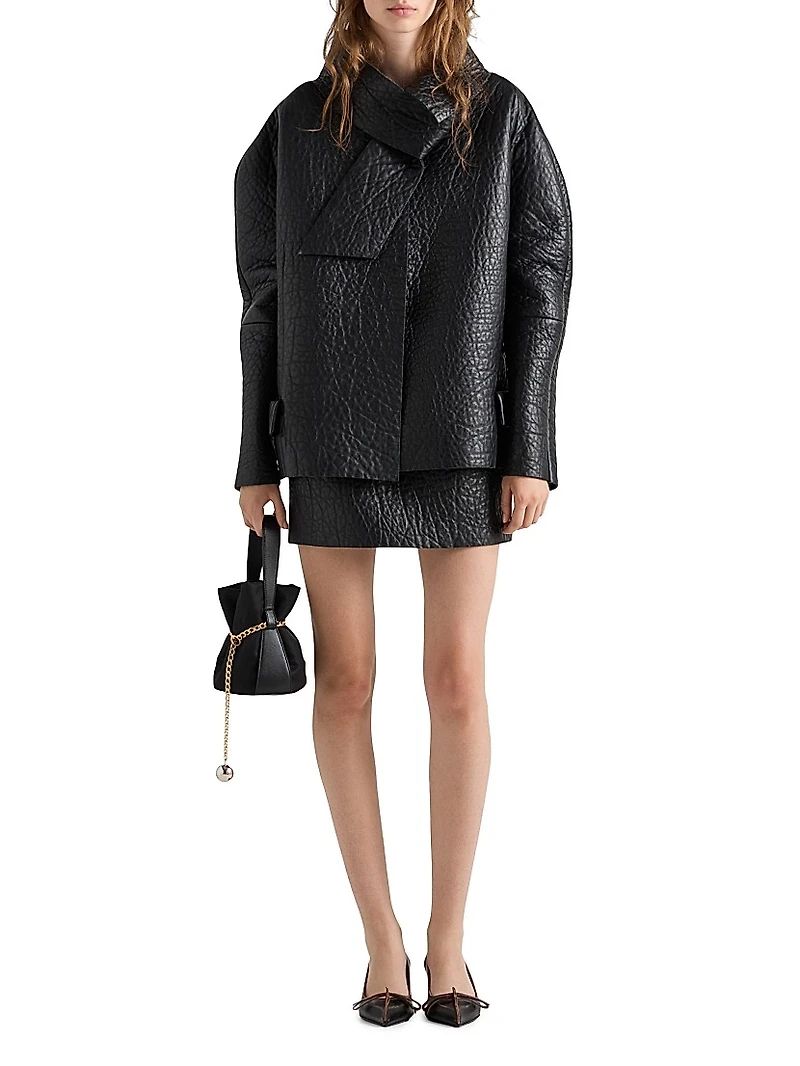 Nappa Leather Mini Skirt