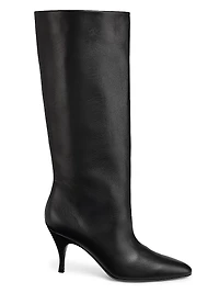 80MM Leather Knee-High Booties