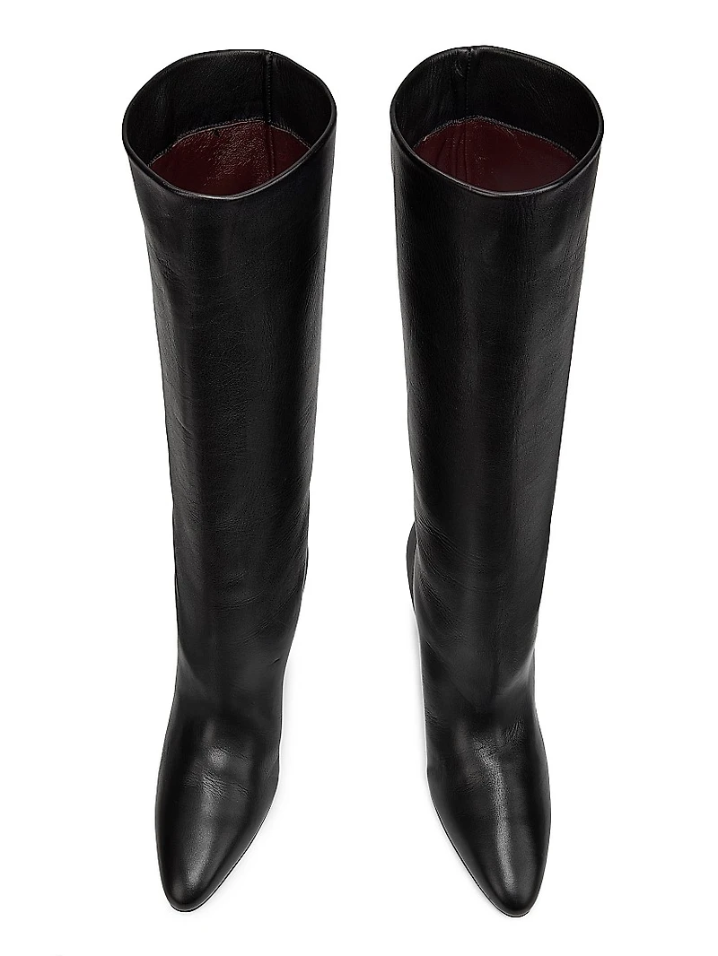 80MM Leather Knee-High Booties