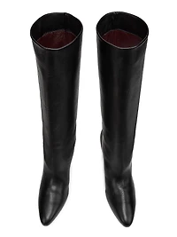 80MM Leather Knee-High Booties