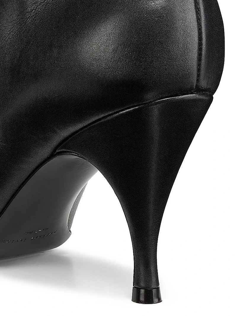 80MM Leather Knee-High Booties