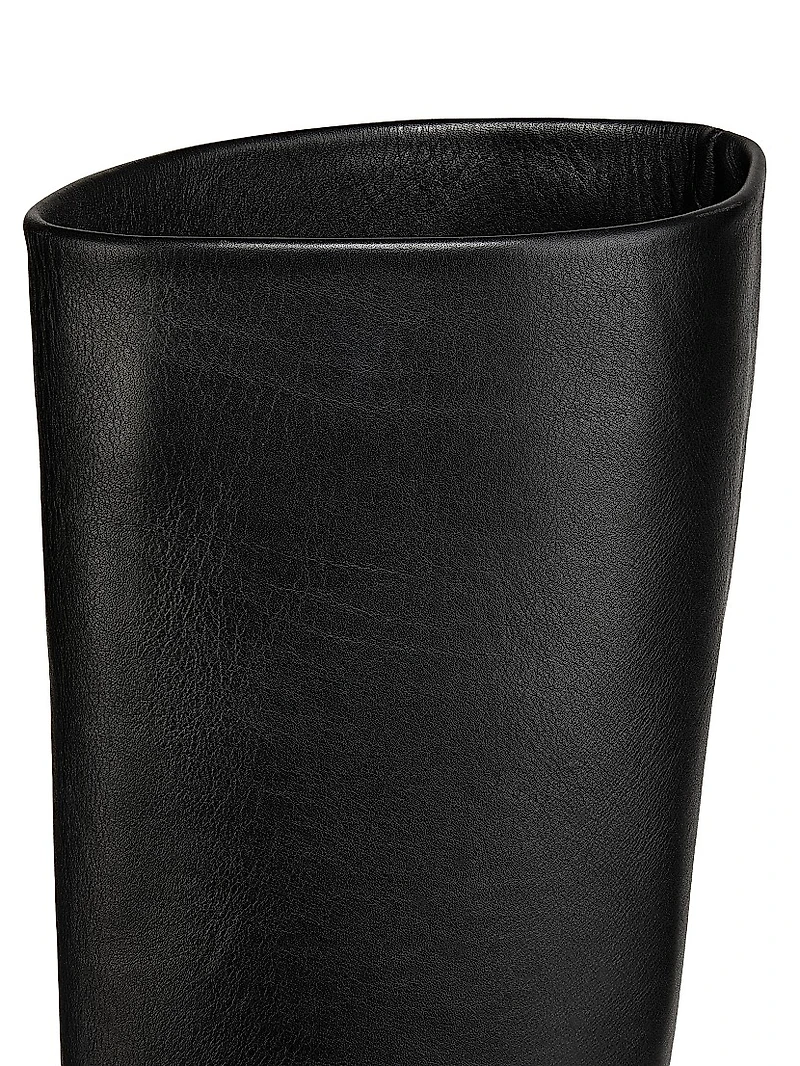 80MM Leather Knee-High Booties