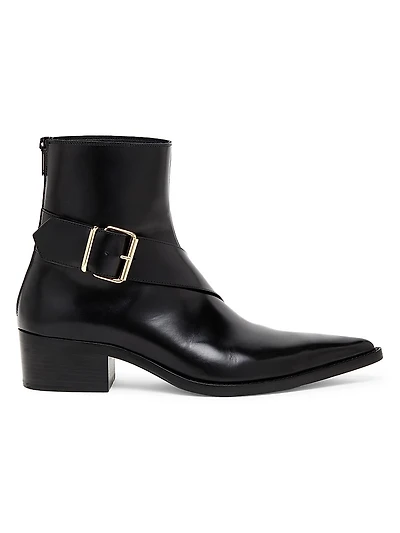 Buckle-Detailed Leather Chelsea Boots