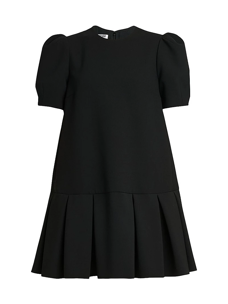 Pleated-Hem Oversized Minidress