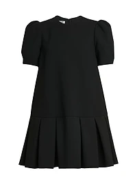 Pleated-Hem Oversized Minidress