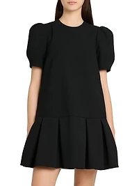Pleated-Hem Oversized Minidress