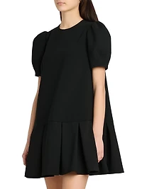 Pleated-Hem Oversized Minidress
