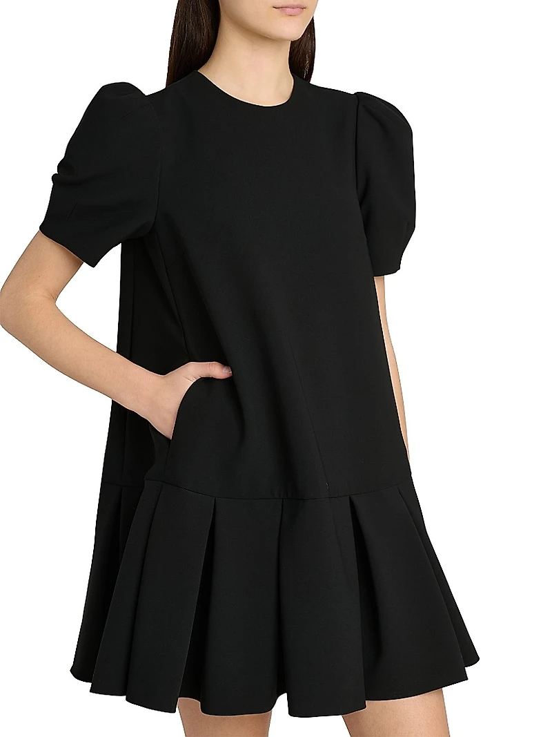 Pleated-Hem Oversized Minidress